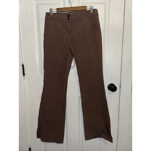 NEW Mayle Women’s Striped Bootcut Cotton Linen Pants Size 6 Brown Black $395 - Picture 1 of 7